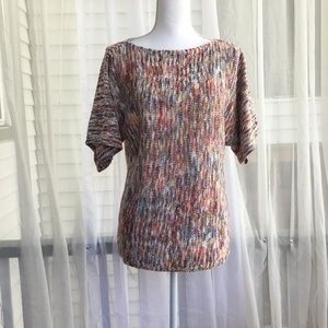 Hannah knit short sleeved multi - colored‎ sweater